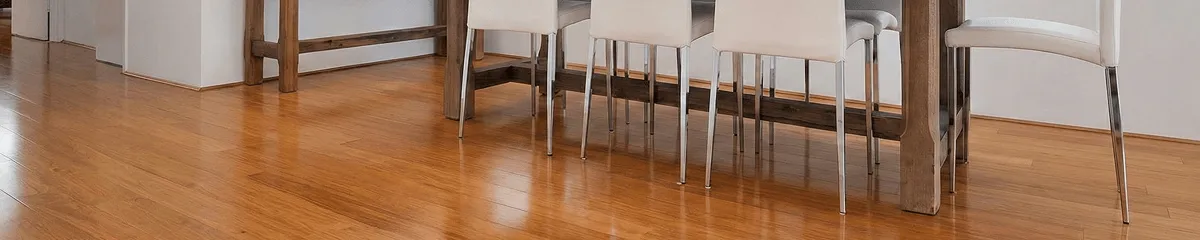 Professionally installed and refinished bamboo flooring in a residential home, showcasing smooth finish and natural wood tones in Dayton, OH
